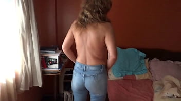 Video At such insistence, I show off and masturbate in front of my stepson to make him jerk off