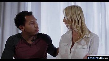 interracial, blonde, titsucking, blowjob