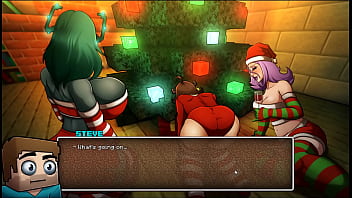 HornyCraft [Minecraft Parody Hentai game PornPlay ] Ep.22 a happy lunar year with three hot girls under the tree