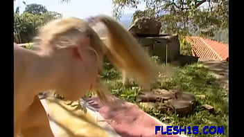 Overwhelming teen Dana gets a python...