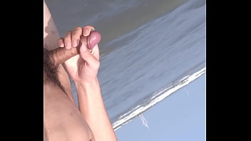 Naked selfie by the beach