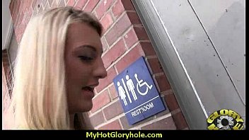 Ebony teen shows off her blowjob skills at gloryhole 12