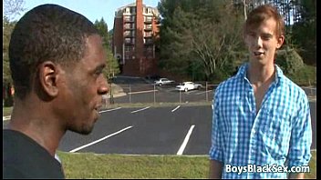 Black boy and white guy in interracial gay scene 15