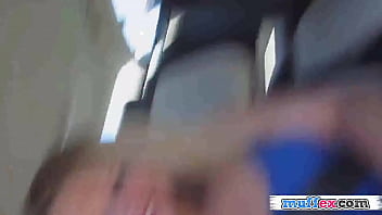 Blonde Gf toying her pussy in her car