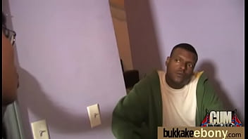 First time ebony with a group of white dicks 17