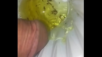 Slow motion piss in cup