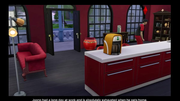 Sims 4 couple relax after long day at work