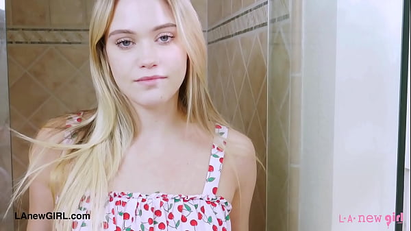 Elegant fair-haired model enjoys a sensual bath Thumbnail