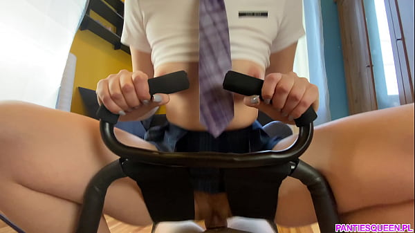 Step sister rides me on sex chair after school