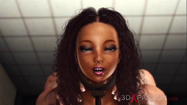 Fucking machine. Hot ebony in restraints and fat crazy chef