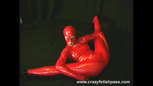 Hot rubber babe spreading legs