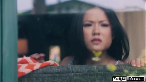 Asian Lulu Chu masturbates on teacher who moved in next door