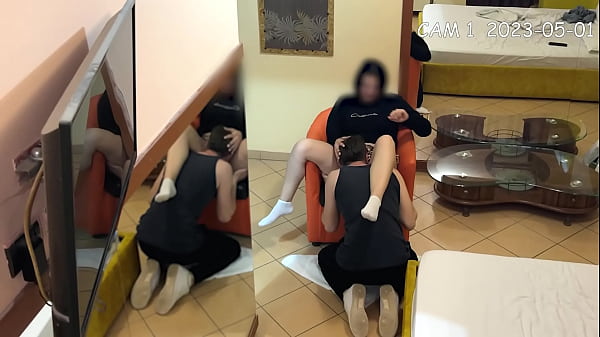Cam Caught University friends, boy eats hot brunette's pussy