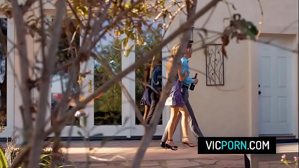 Naughty wifes Ashley Fires and Aiden Ashley swaps their husbands in group sex