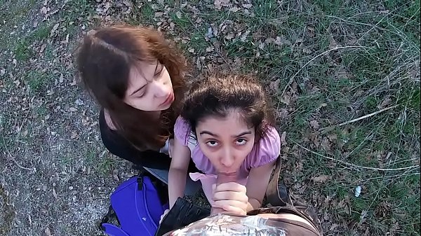Having fun with two stranger teens that come back from POV PUBLIC SEX!