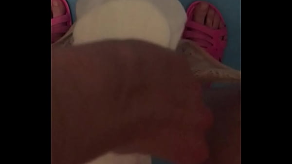 Brunette pissing during her period standing change pad showing dirty pussy and dirty pad