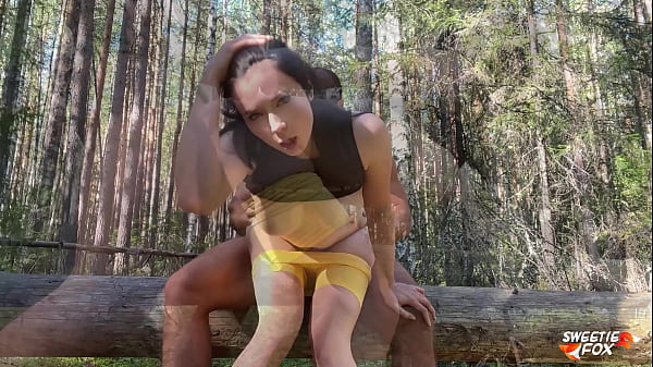 Busty Fit Girl Fucks Muscular Stranger Trainer in the Forest After Jogging