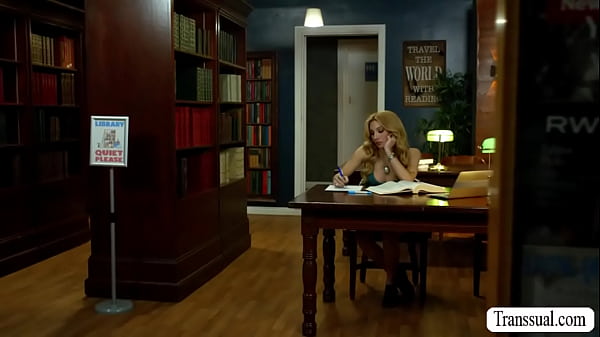 Fucking this hot TS librarian in the library