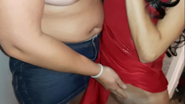 While the guests were sitting at the table, the girl and I fucked outside the door - Lesbian Illusion Girls