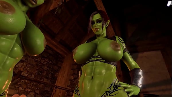 (4K) Cute futa girl decides to fuck two futanari ogre women taking dick logo in her ass | 3D Hentai