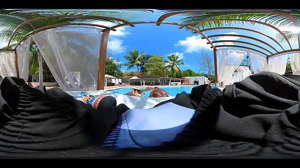 Naked couple by the pool Thumbnail