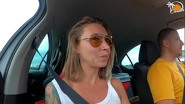 Wife gives amazing handjob while driving a car!