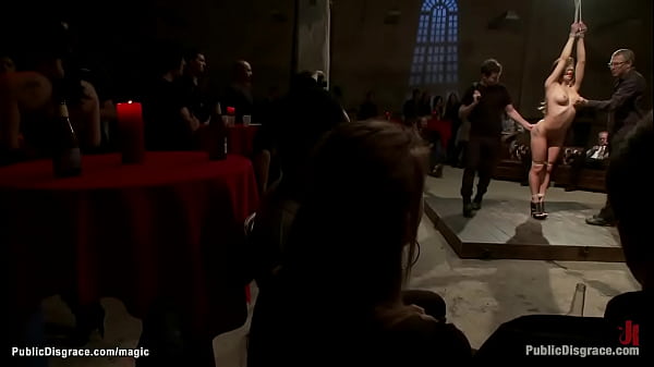 Slut bound and gangbanged in public
