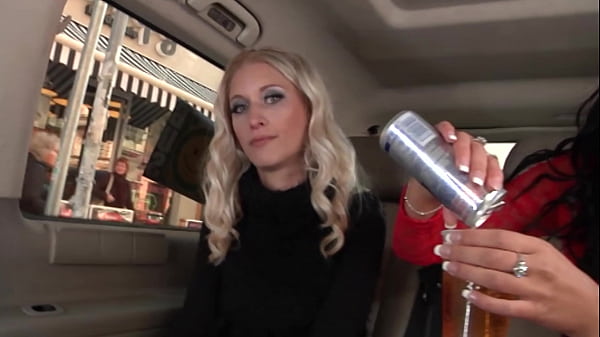 Horny naughty babe Uma Zex and Casey Jordan takes random guy from street to threesome fuck in the van