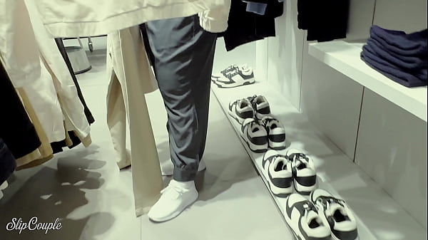 Public Blowjob and Condom Fuck in Fitting Room – risky and dirty :P