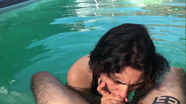 Horny girl begs for dick in the pool