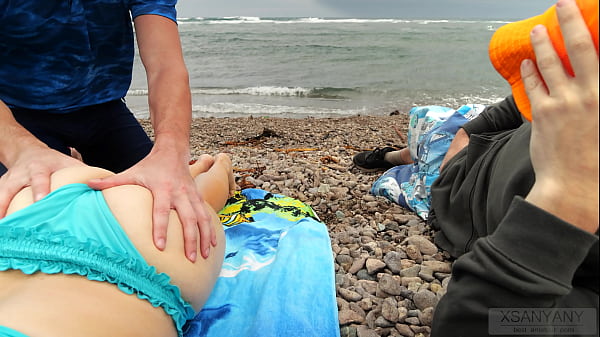 Stranger Puts Oil on me and Gives a Quick Fuck on Public Beach - XSanyAny