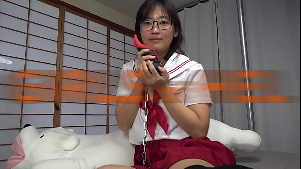 Exxxtra HUGE dildos in both of Asian slut’s holes