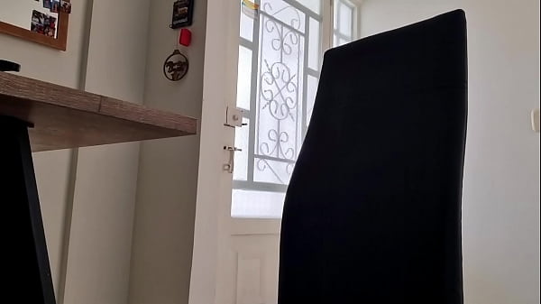 Martina was almost caught by her squirting for a custom