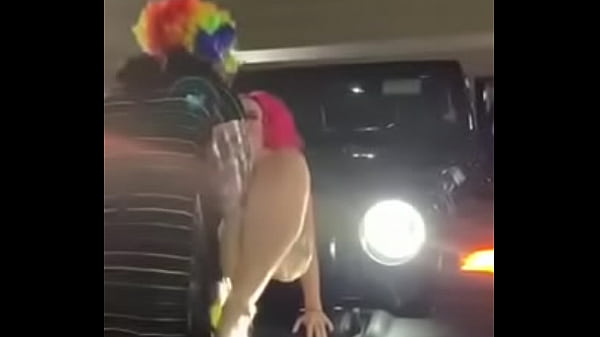 Pink hair whore gets pounded on jeep