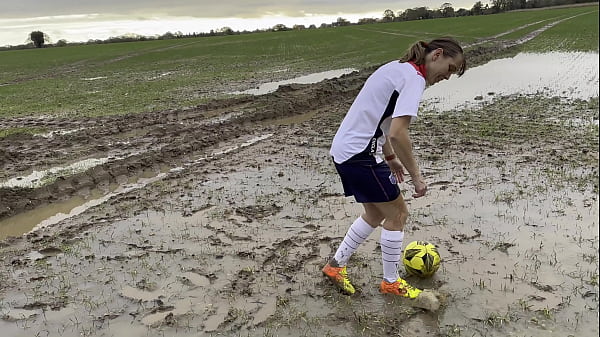 Muddy Football Practise then threw off my shorts and knickers (WAM)