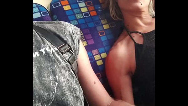 My friend masturbates me and I suck his cock travelling in a train with people