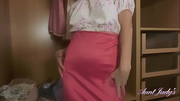 AuntJudys - 40yo Petite Blonde MILF Irena masturbates in the closet