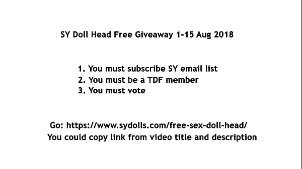 Win Free SY Sex Doll Head Time Limit 15/8/2018 | https://www.sydolls.com/free-sex-doll-head/ Thumbnail