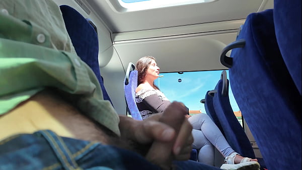 Exhibitionist seduces MILF to Suck & Jerk his Dick in Bus until He Cums