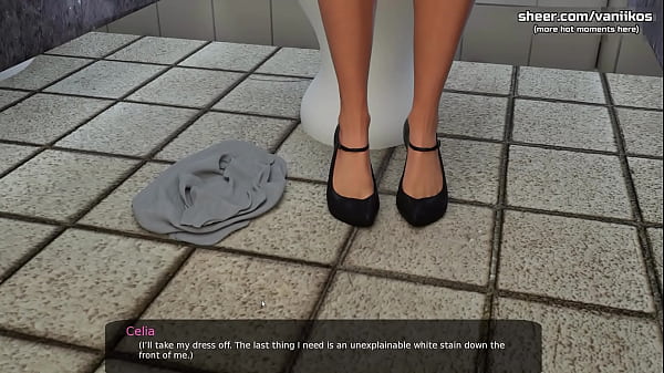 Milfy City[v0.6e] | Gorgeous milf teacher with big boobs gets her wet pussy fucked with a creampie in the toilets through a glory hole by a big cock | My sexiest gameplay moments | Part #57 - New ANIMATED scenes with Celia compilation