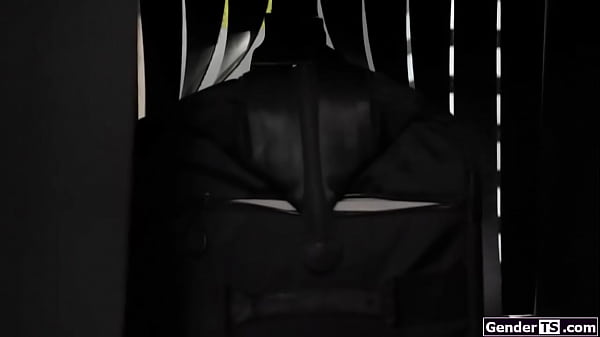 Busty trans flight attendant barebacked