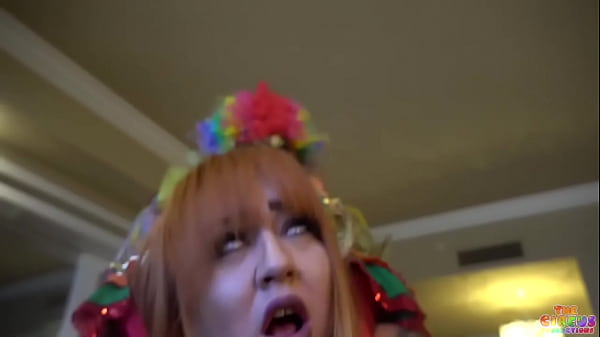 Busty Redhead Milf gets her pussy destroyed by clown