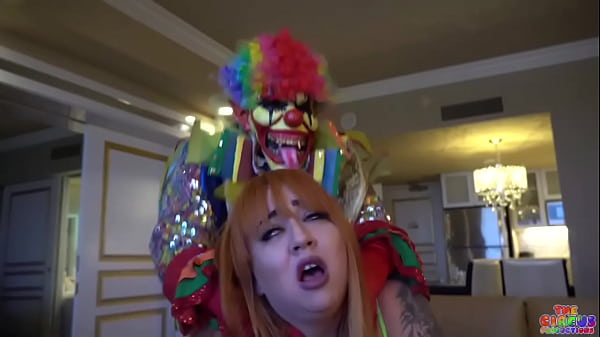 Busty Redhead Milf gets her pussy destroyed by clown