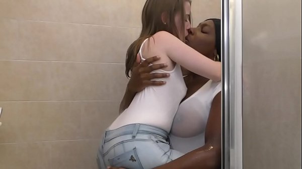 Ebony & Ginger Beauties drenched (Interracial)