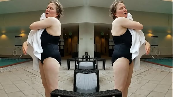 Sexy Grandma is Sexy at 66 in a black swimsuit