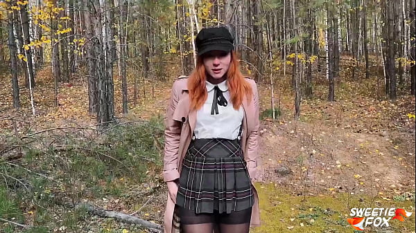 Redhead Student Sucked And Fucked With Classmate To Keep Warm In The Woods