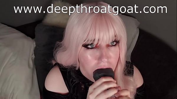 E Girl Deepthroats Huge Bad Dragon Dildo And Cries Black Tears