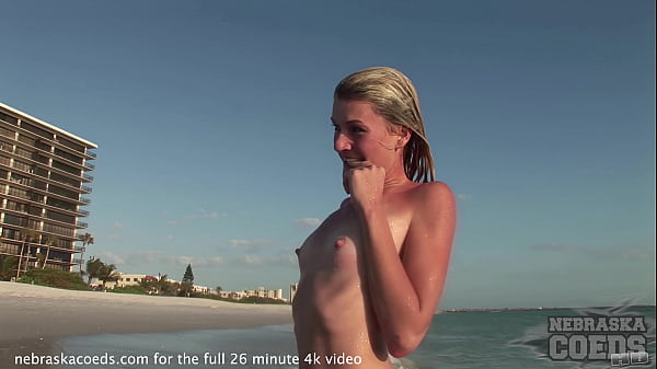 pretty florida teen with tiny tits loves to pose naked outdoors, especially at the beach