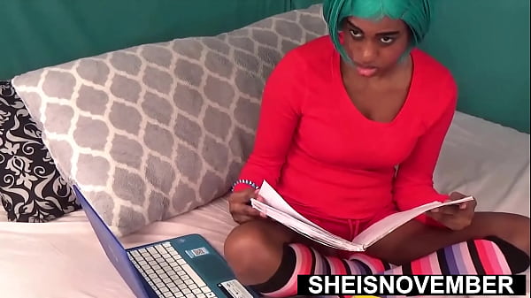 Skinny Nerdy Gothic Freak Sheisnovember Gave Step Father Point Of View Oral Sex After Class, Getting Explosive Orgasm With Crimson Thong Pushed Inside Her Shaved Pink Pussy, Tiny Clit Rubbed Until She Climax By Msnovember Thumbnail