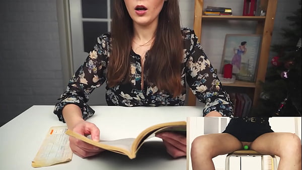 Literary orgasm from a beautiful student. Reads a book while sitting on a vibrator and tries to finish reading it…